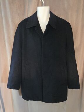 Hugo Boss Black Wool Pea Coat Ptp 27" See Description For Minor Flaws